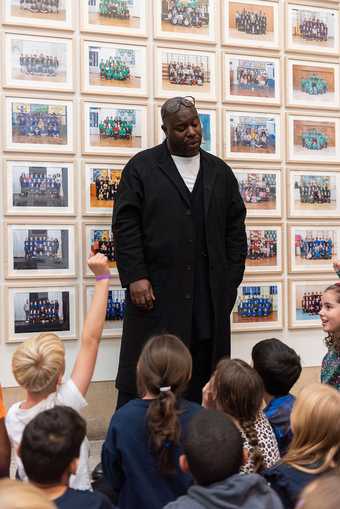 Steve McQueen with schoolchildren in Year 3 at Tate Britain, 2019