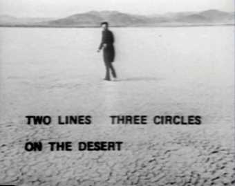 Still from Walter de Marias film Two Lines and Three Circles on the Desert 1969