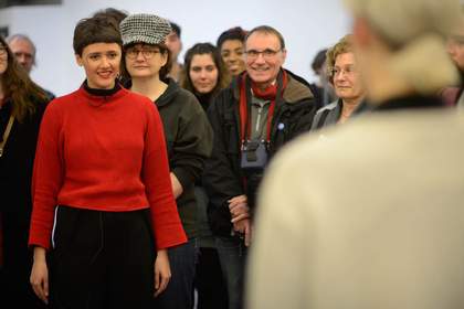 Participants in workshop standing in a row