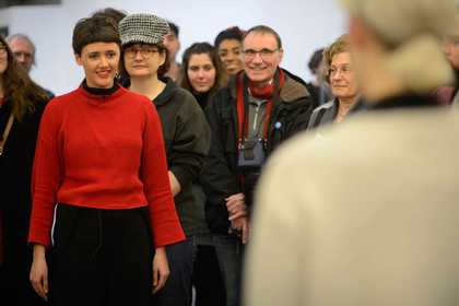 Participants in workshop standing in a row