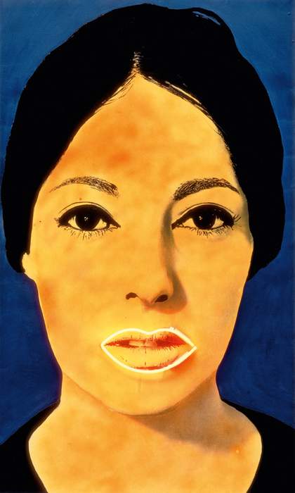 Martial Raysse, High Voltage 1965, Oil and fluorescent paint on canvas, 162.5x97.5cm