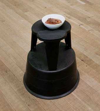 Detail of one of the stools included in Damien Hirst's installation, Pharmacy, Tate