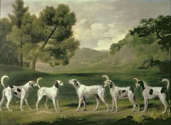 George Stubbs Five Hounds in a Landscape