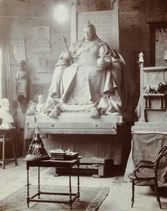 Model of Queen Victoria's statue in George Frampton's studio (before 1902)