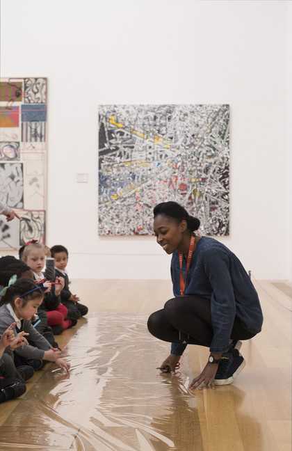 Artist performing in the gallery