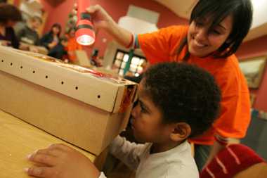 Kid with his sunset box