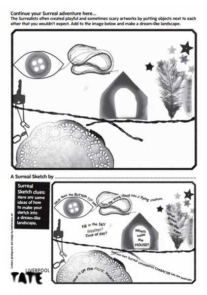 Surreal Story activity sheet page 2