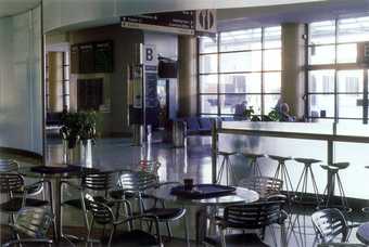 Susan Philipsz filter 1998 installation view of the Laganside Bus centre foyer and cafe