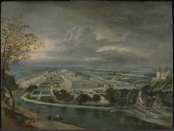 Jan Griffier the Elder c.1645‒1718 View of Hampton Court Palace c.1700 Oil paint on panel 381 x 505 mm T00408