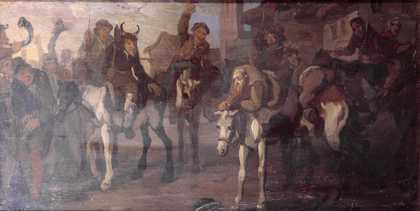 Fig.1 Francis Le Piper ?16401695 Hudibras’s Discomfiture at the Hands of the Skimmington c.1664-77 Oil paint on panel 232 x 438 mm T00621
