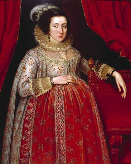 Fig.1 Marcus Gheeraerts II 1561 or 2‒1636 Portrait of a Woman in Red 1620 Oil paint on panel 1142 x 902 mm T03456