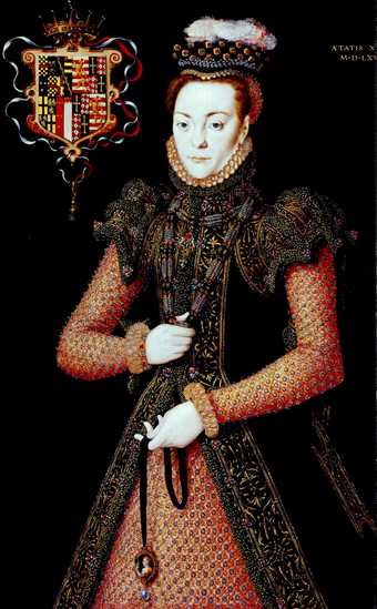 Hans Eworth active 1540–1573 Portrait of an Unknown Lady 1565–8 Oil paint on panel 998 x 619 mm T03896