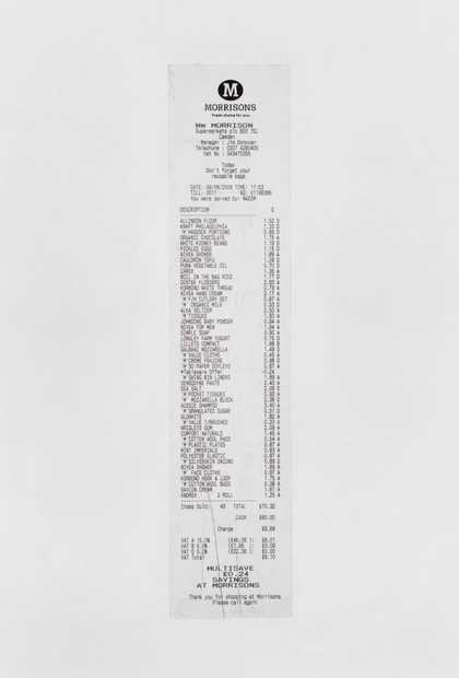 Ceal Floyer Monochrome Till Receipt (White) 1999