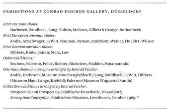 Table 2 Exhibition at Konrad Fischer Gallery Dusseldorf