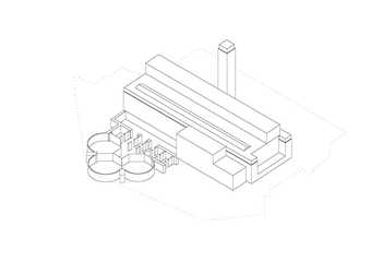 Architectural concept drawing showing the location of the oil tanks at Tate Modern