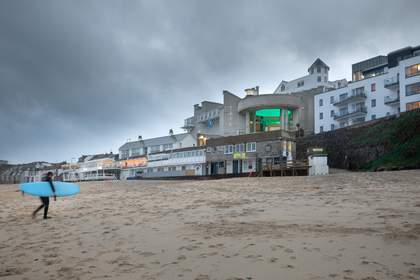 Tate St Ives in colour, from the beach