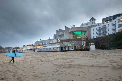 Tate St Ives in colour, from the beach