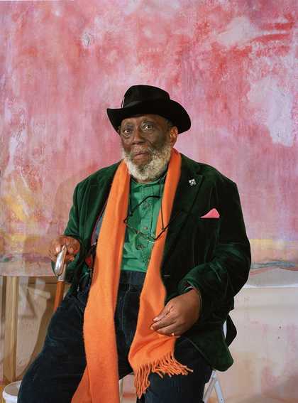 ​Frank Bowling in his studio in February 2019 © Mathilde Agius