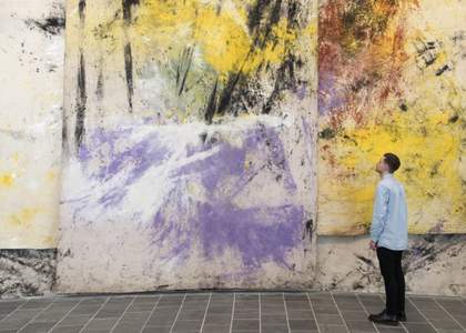 Jessica Warboys Sea Painting. Installation view Tate St Ives © Tate. Courtesy of the artist.