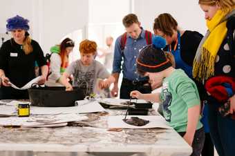 photo of children and adult in tate create workshop