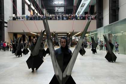 Close up of performers at the BMW Tate Live: Up Hill Down Hall: An Indoor Carnival