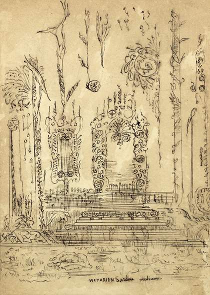 Victorien Sardou, untitled mediumistic ink drawing, c1860
