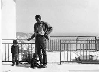 Wifredo Lam with his sons Eskil and Timour on the terrace of the house in Albissola, 1965