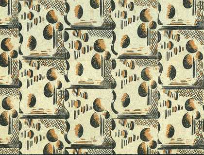 Paul Nash design published in A Specimen Book of Pattern Papers Designed for and in Use at the Curwen Press, 1928