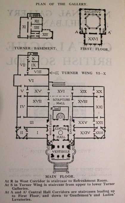 Plan of Tate Gallery in 1924