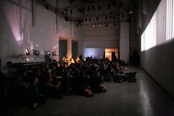 Tony Conrad, Fifty-One Years on the Infinite Plain 1972–2013, performance documentation, Live Arts Week II, Bologna 16 April 2013. Photo by Francesca Liccardi​