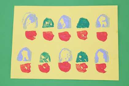 Photograph of potato printing activity