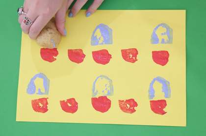 Photograph of potato printing activity