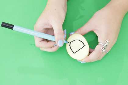 Photograph of potato printing activity