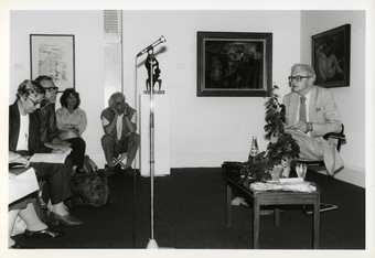 Poet David Gascoyne during the poetry reading in The Muses Meet programme 1987
