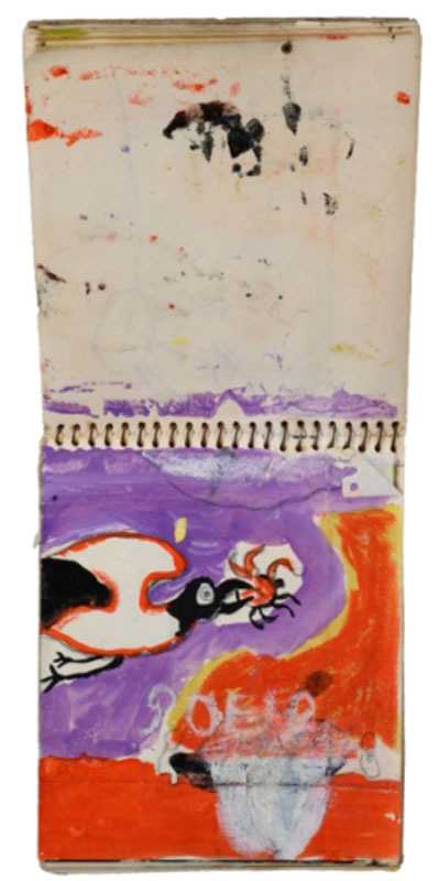 Graham Sutherland Untitled, lyre bird in flight; spread from sketchbook