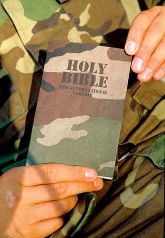 The Bible in the US woodland camouflage pattern first introduced in 1989