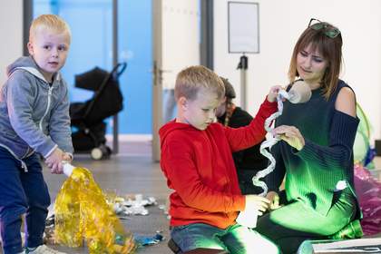 Photograph of a family event at Tate Modern