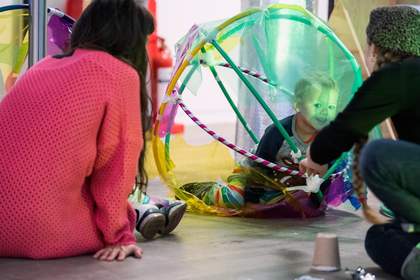Photograph of a family event at Tate Modern