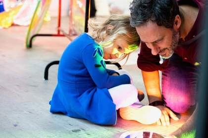Photograph of a family event at Tate Modern