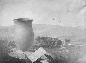 Thomas Guest Grave group from a bell barrow at Winterslow – landscape background 1814