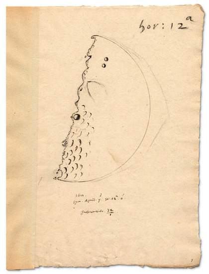 Thomas Harriot’s drawing of the moon 1611