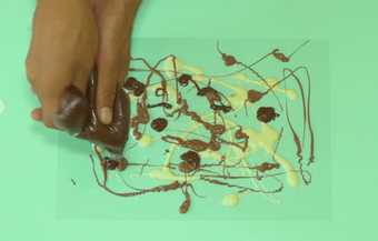 Photograph of make chocolate art activity
