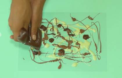 Photograph of make chocolate art activity