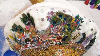 detail of Eat Me Now, ice cream cone sculpture