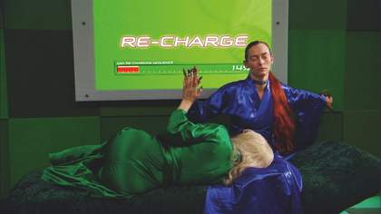 Tilda Swinton as cyborgs Olive and Marine (and Ruby, not pictured) in Lynn Hershman Leeson's film Teknolust, 2002 - © Lynn Hershman Leeson, courtesy the artist