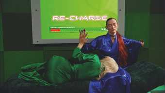 Tilda Swinton as cyborgs Olive and Marine (and Ruby, not pictured) in Lynn Hershman Leeson's film Teknolust, 2002 - © Lynn Hershman Leeson, courtesy the artist
