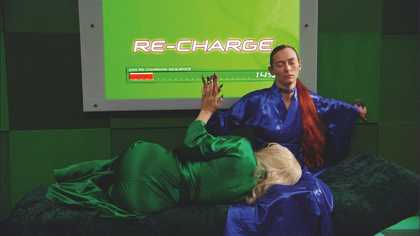 Tilda Swinton as cyborgs Olive and Marine (and Ruby, not pictured) in Lynn Hershman Leeson's film Teknolust, 2002 - © Lynn Hershman Leeson, courtesy the artist