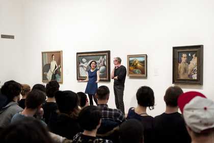 Tim Etchells and FormContent, It’s moving from I to It – The Play 2014; group of people in gallery