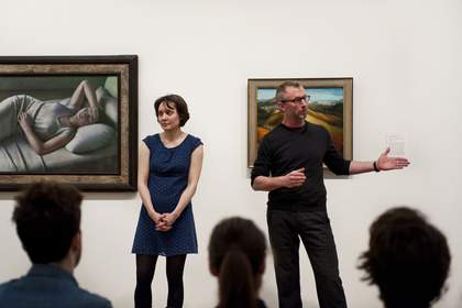 Tim Etchells and FormContent, It’s moving from I to It – The Play 2014; group of people in gallery