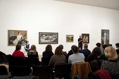 Tim Etchells and FormContent, It’s moving from I to It – The Play 2014; group of people in gallery